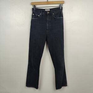 Agolde Pinch Waist High Rise‎ Kick Flare Jeans Womens 24 Black Wash Pepper